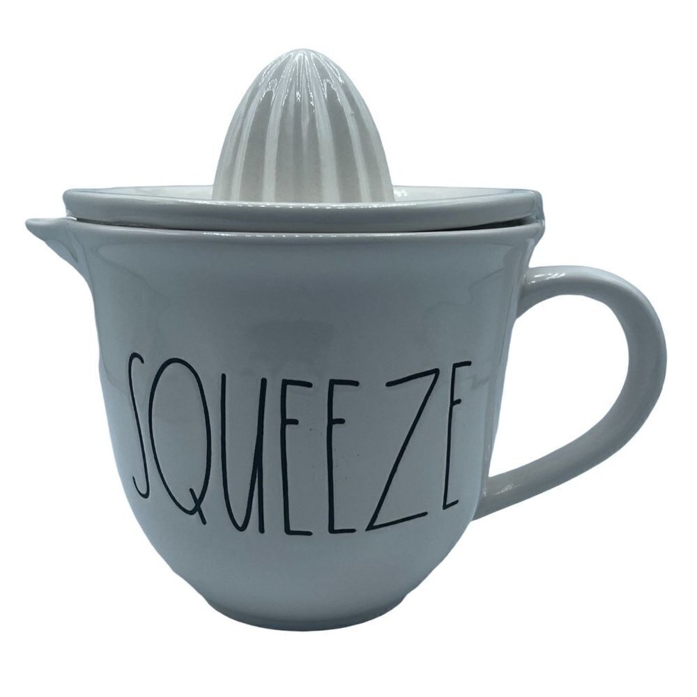 Rae Dunn "SQUEEZE" 2-Piece Citrus Juicer By Magenta Artisan Collection LL
